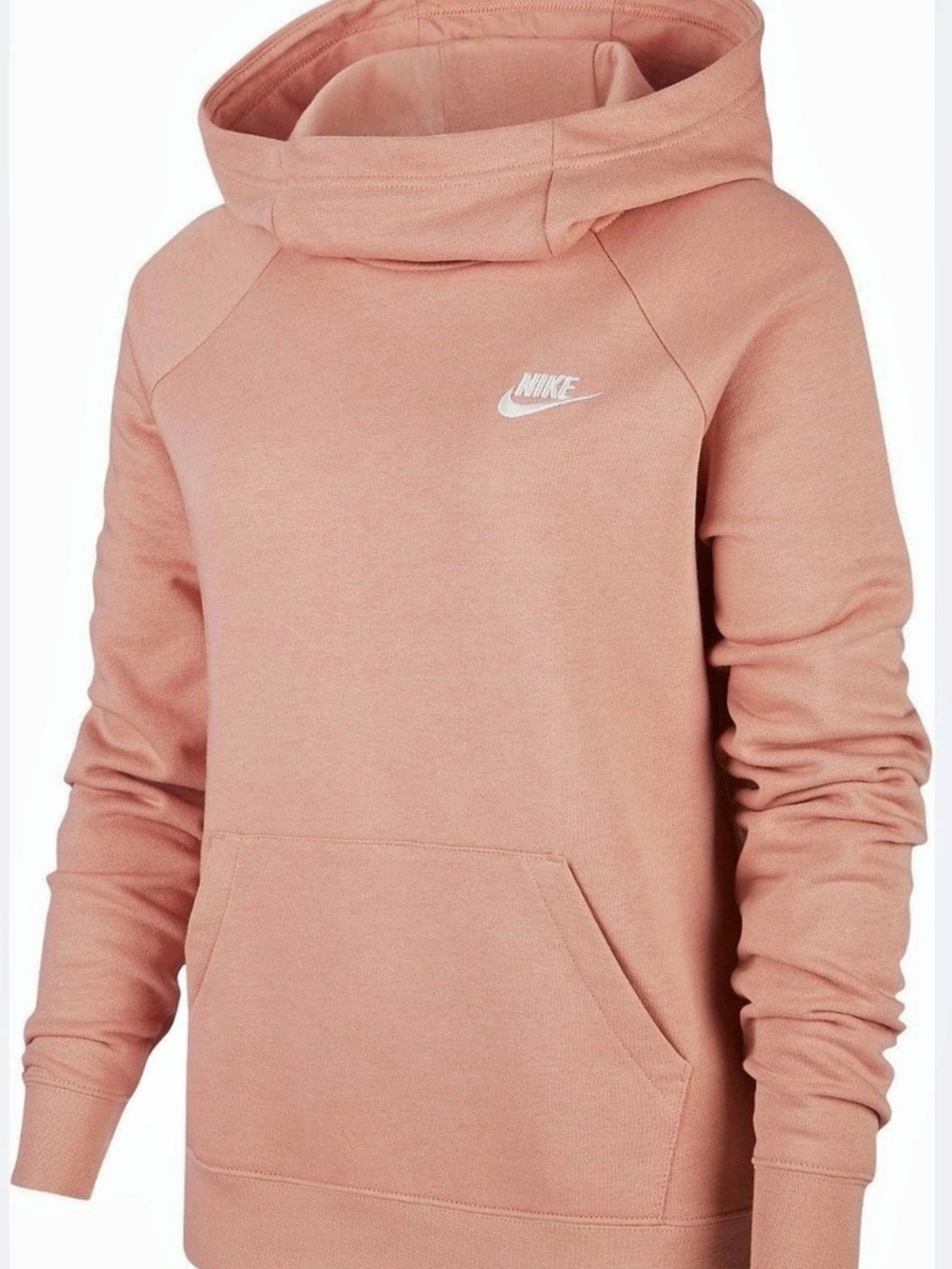 Nwt Nike Sportswear Essential Funnel Neck Fleece Hoodie Pink Small